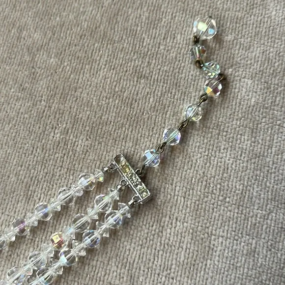 Vintage Laguna Set Necklace Bracelet Clip Earrings Aurora Borealis 1950s Parure - Picture 5 of 16